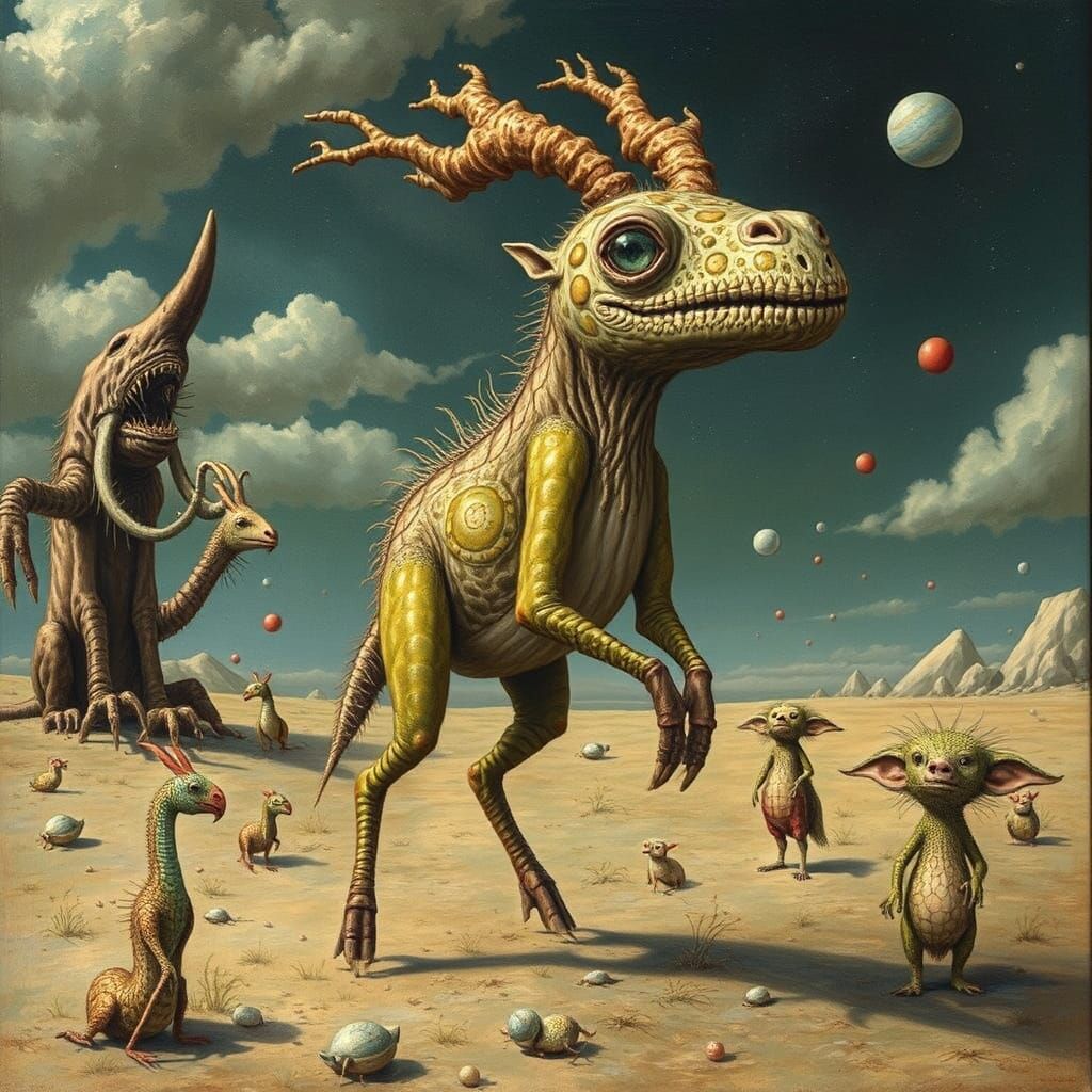 Weird Animals in Massurrealist Style