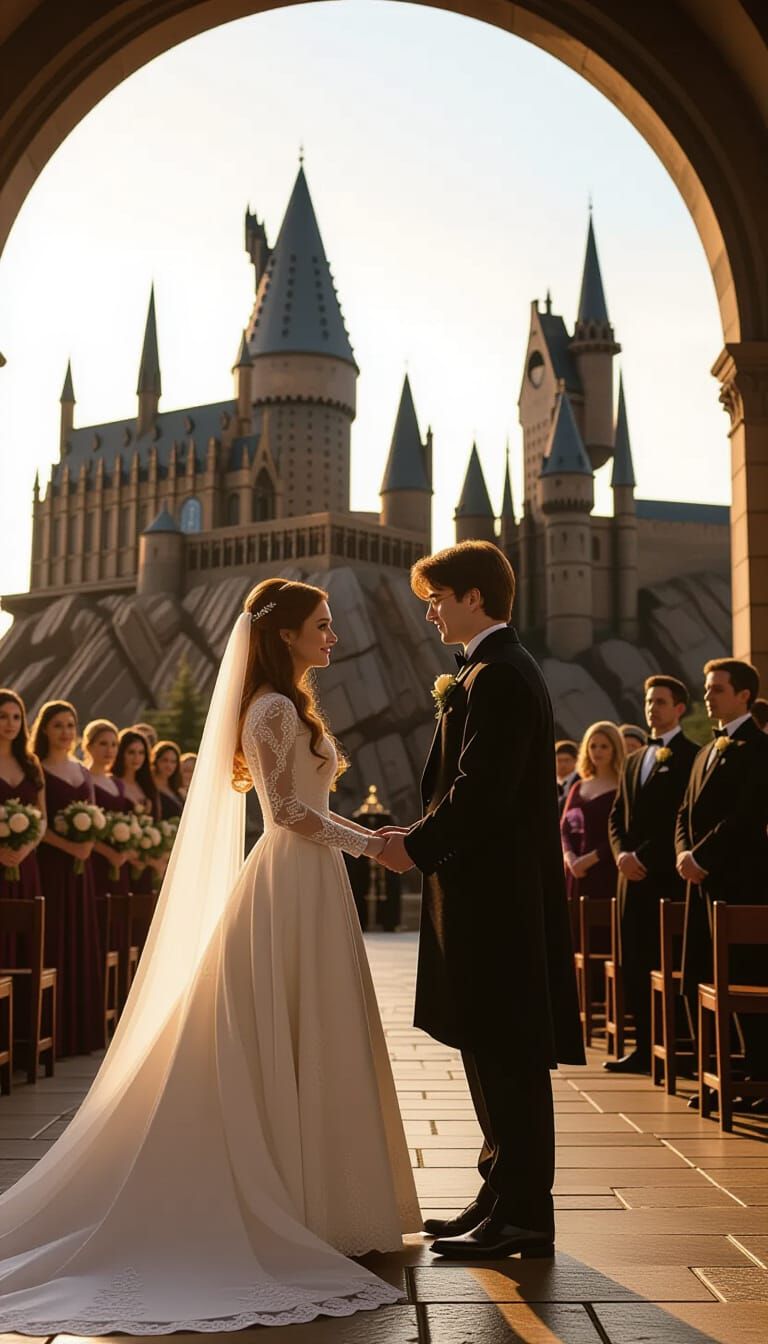 Harry Potter Wedding at Hogwarts in Cinematic Style