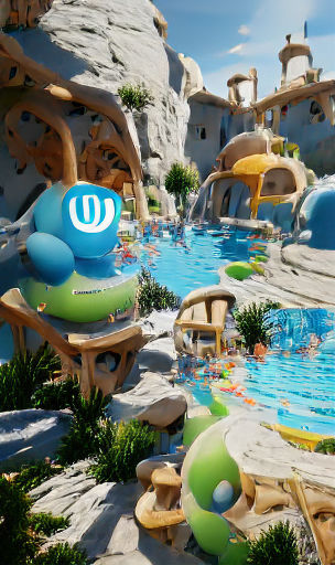 Abstract Composition of Vibrant Shapes and Colors