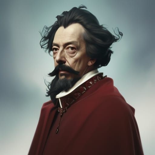 Cardinal Richelieu Portrait in Art Nouveau Style