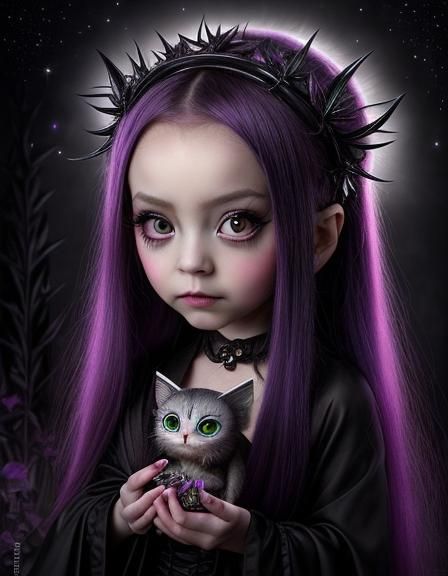 Chibi Queen Brewing Poison: A Digital Art Piece