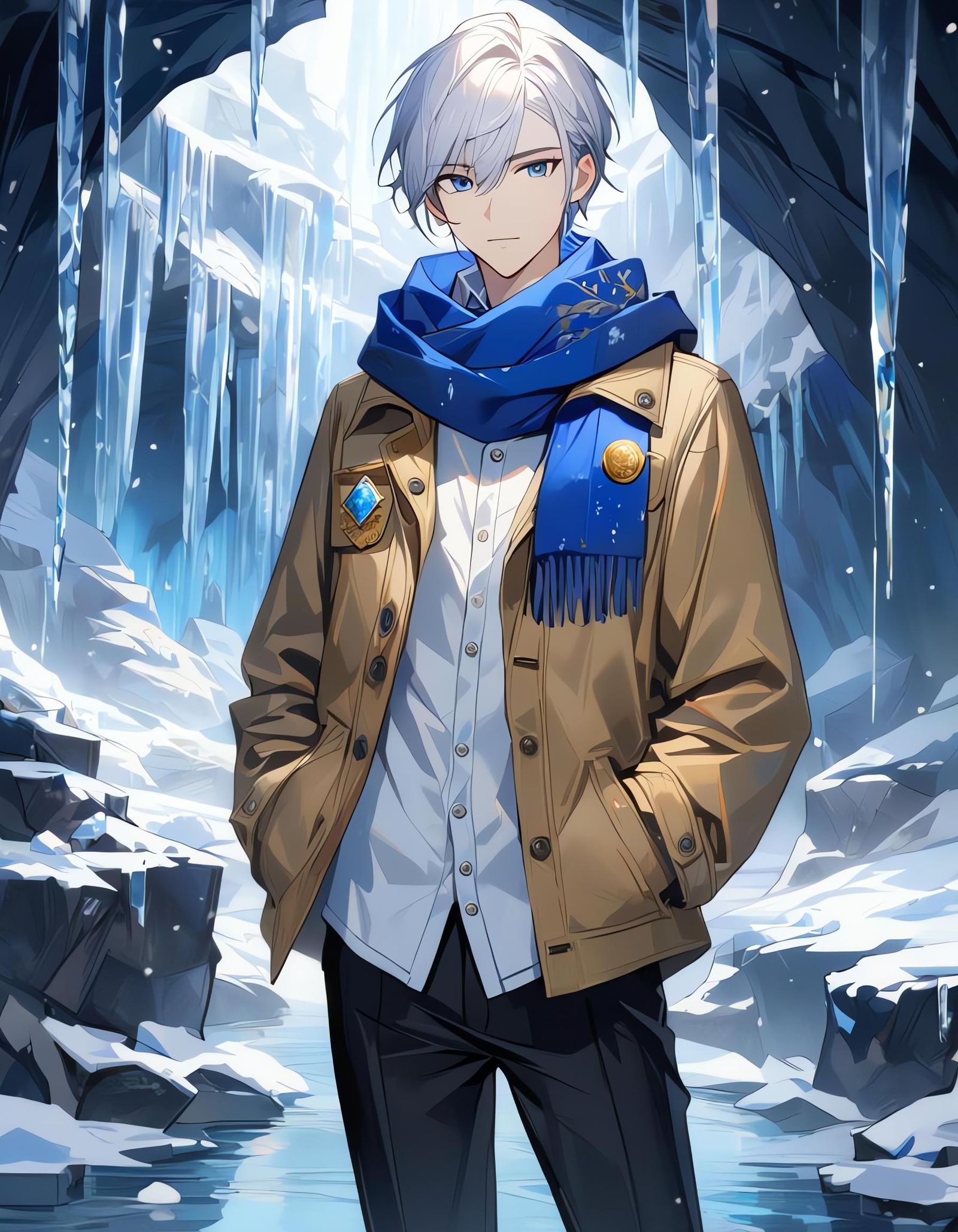 Snowy Cave Explorer in Cowboy Style