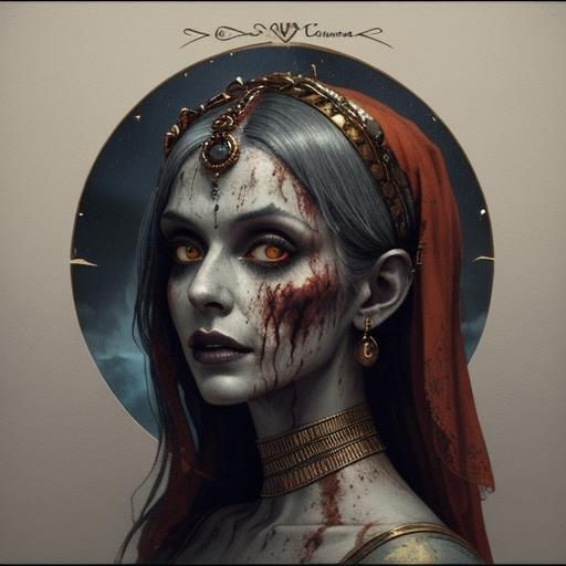 Zombie Cleopatra Album Cover in Renaissance Style