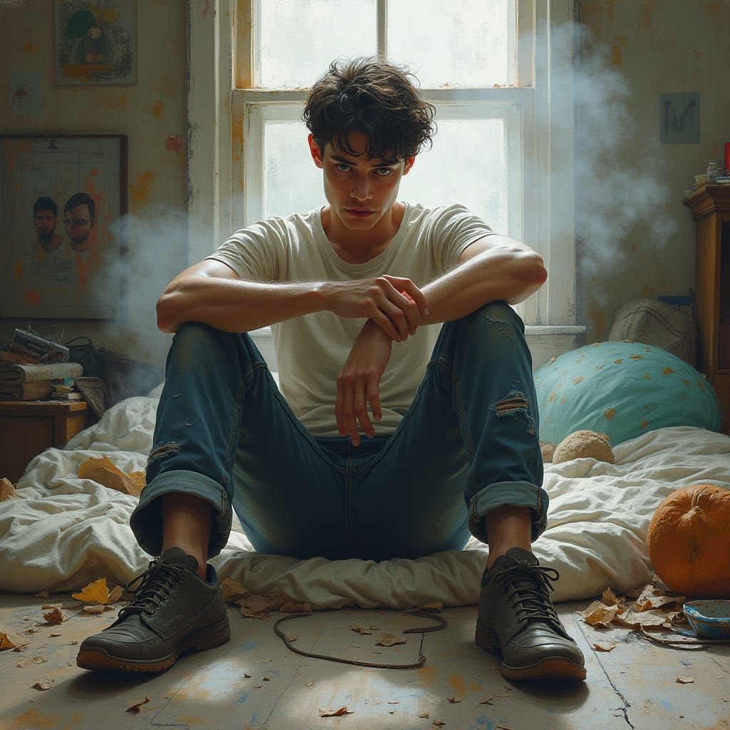 Smoky Haze: A Portrait in Gritty Expressionism