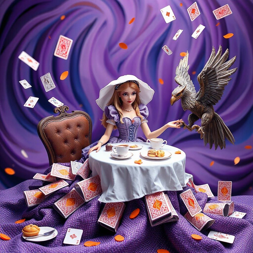 Whimsical Princess in a Fantasy Tea Party