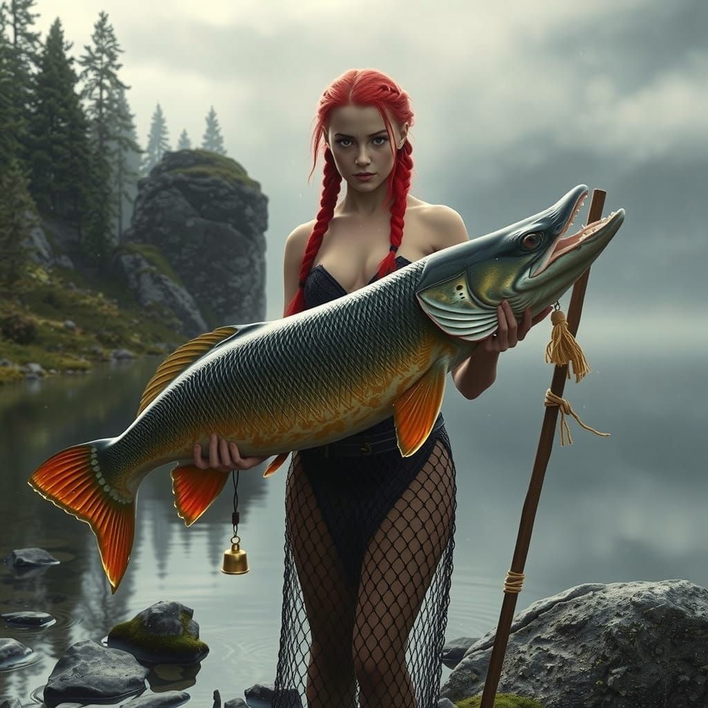 Ethereal Swedish Lake Maiden with Troll Pike