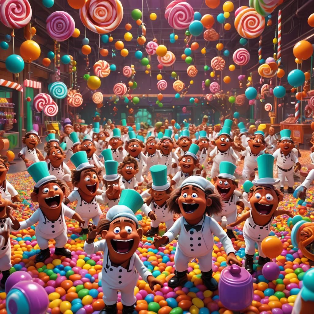 Oompa Loompas' Candy Factory: 3D Digital Art