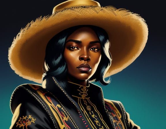 Western Poster Art Of Black Woman Criminal