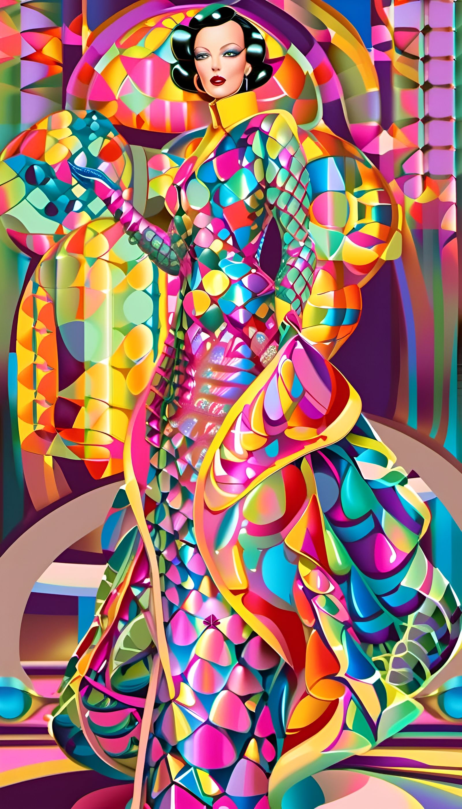 Cyberpunk Aristocrat in Voluminous Garments