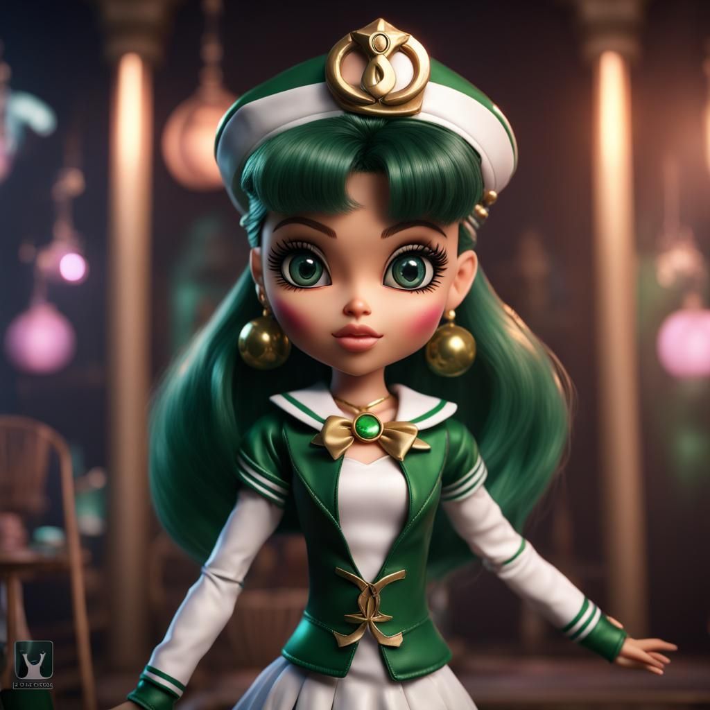 Hyperrealistic Bratz Doll as Sailor Jupiter