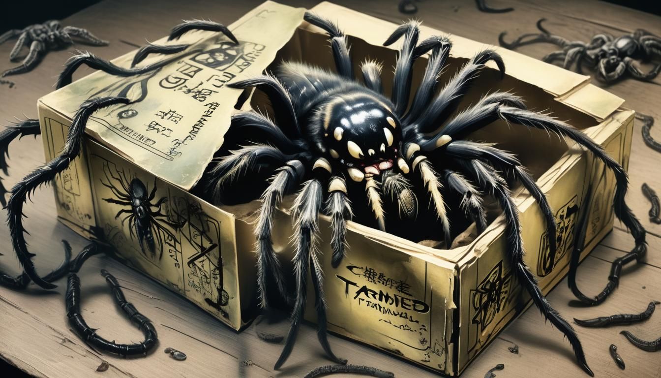 Candied Tarantulas: A Giger-esque Digital Illustration