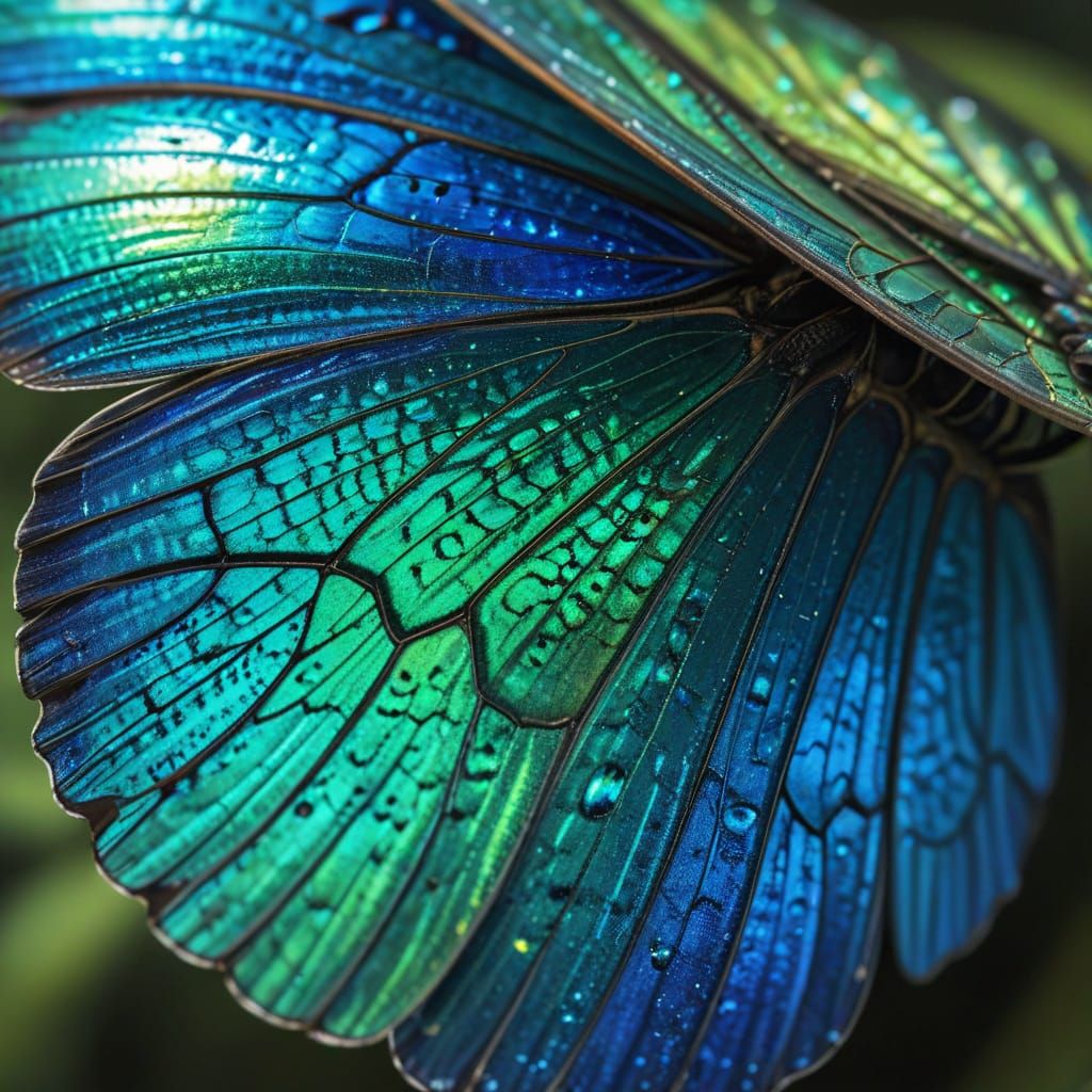 Butterfly Wing Macro: Iridescent Scales in Digital Painting