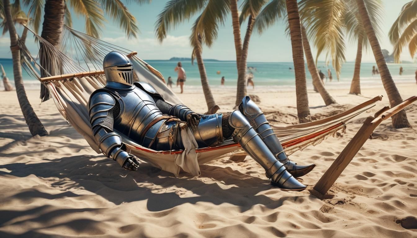 Medieval Knight in Tropical Slumber
