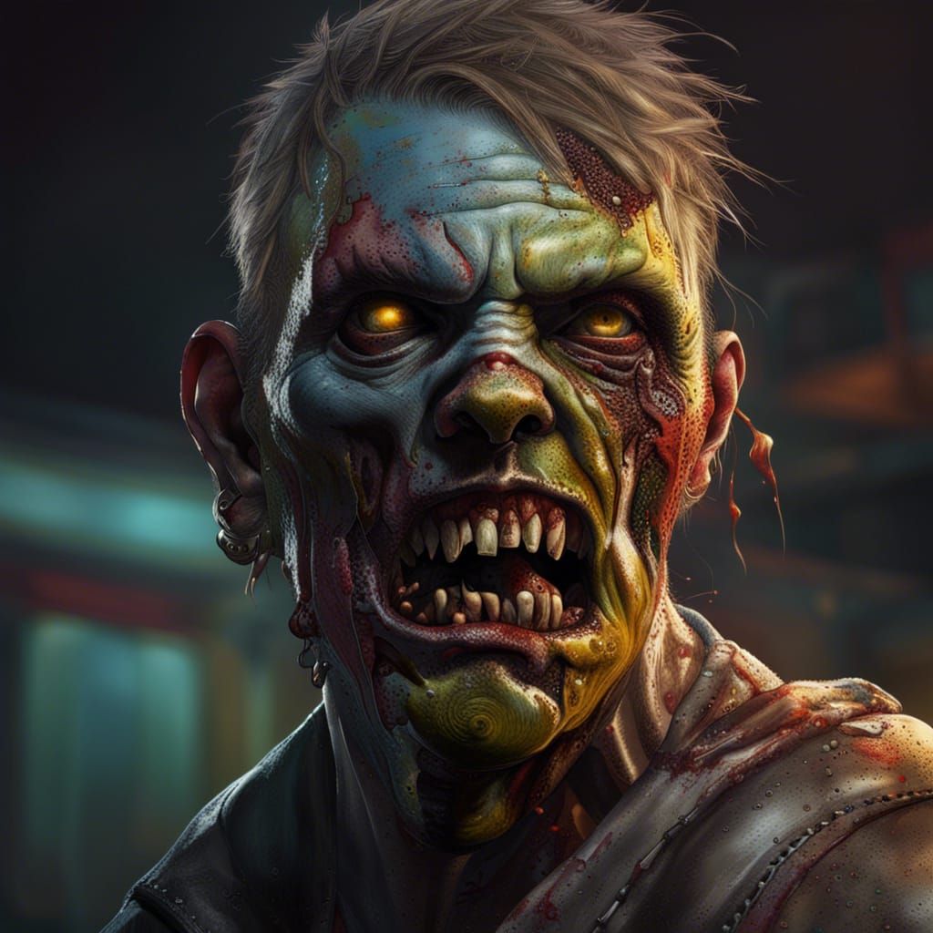 Hyperrealistic Zombie Mechanic Concept Art