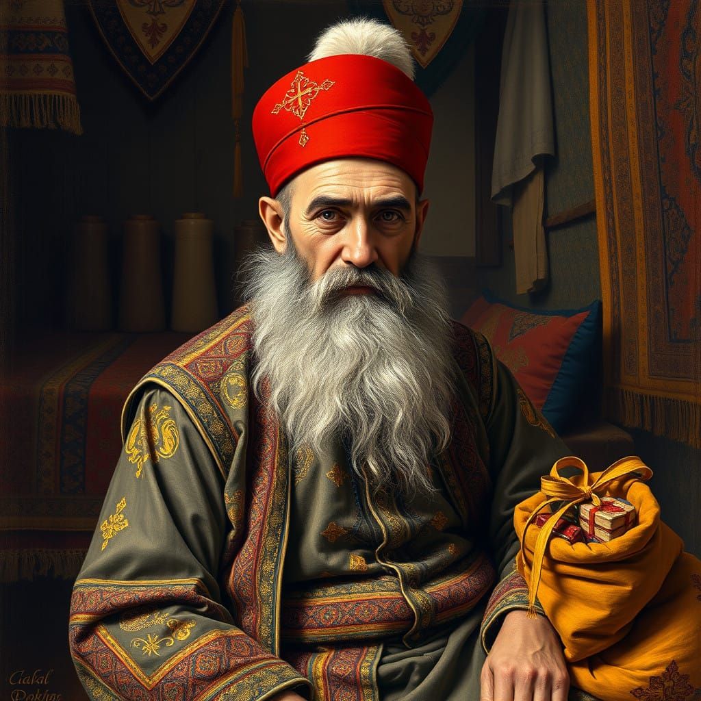 A Dignified Kurdish Gentleman in Orientalist Style