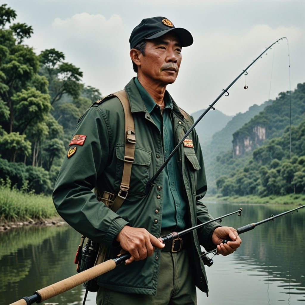 General with Two Fishing Rods