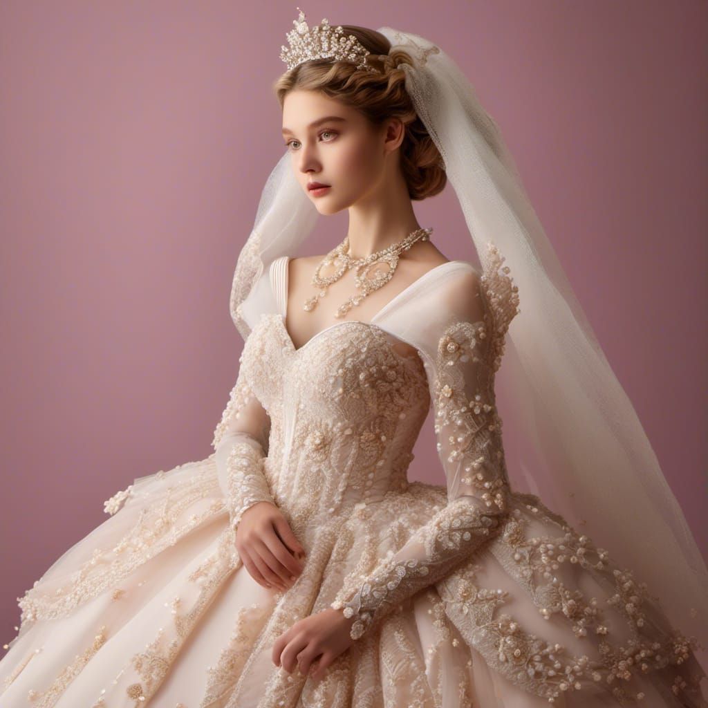 Radiant Princess in Bioluminescent Fairytale Ballgown