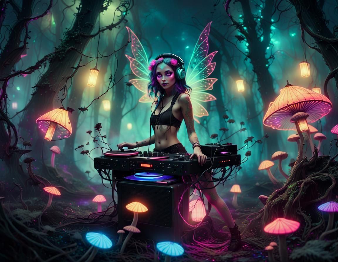 Bohemian Rave Fairy DJ in Sinister Style