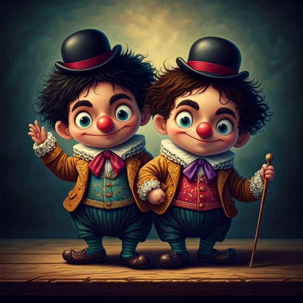 Whimsical Chibi Twins in Victorian Attire