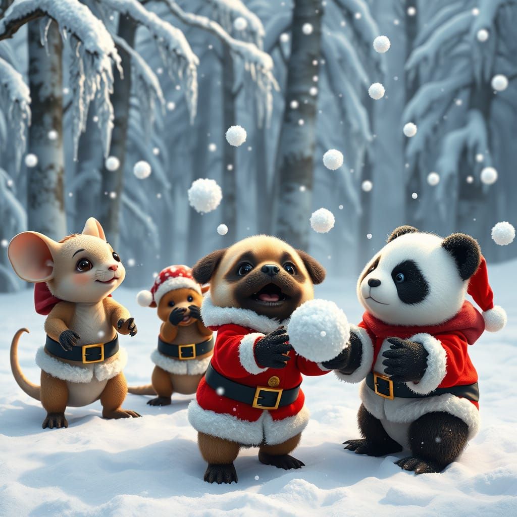 Joyful Winter Wonderland: Adorable Babies in Santa Suits