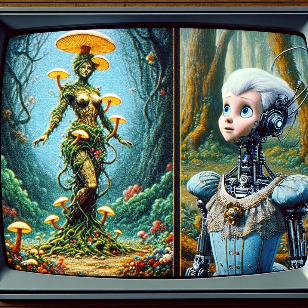 Cyberpunk Princess Confronts Ancient Venus in Abandoned Jung...