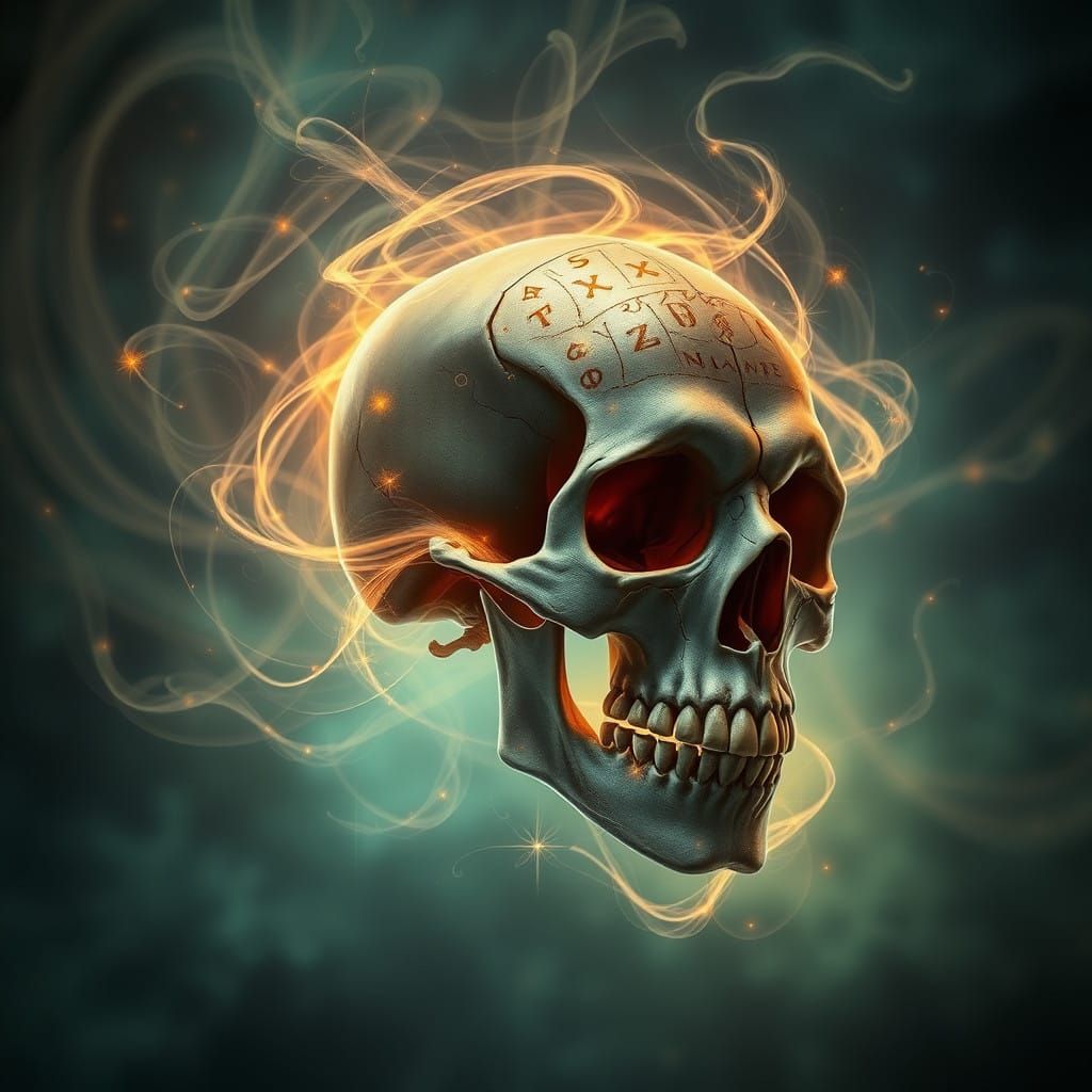 Ethereal Skull in Mystical Vortex