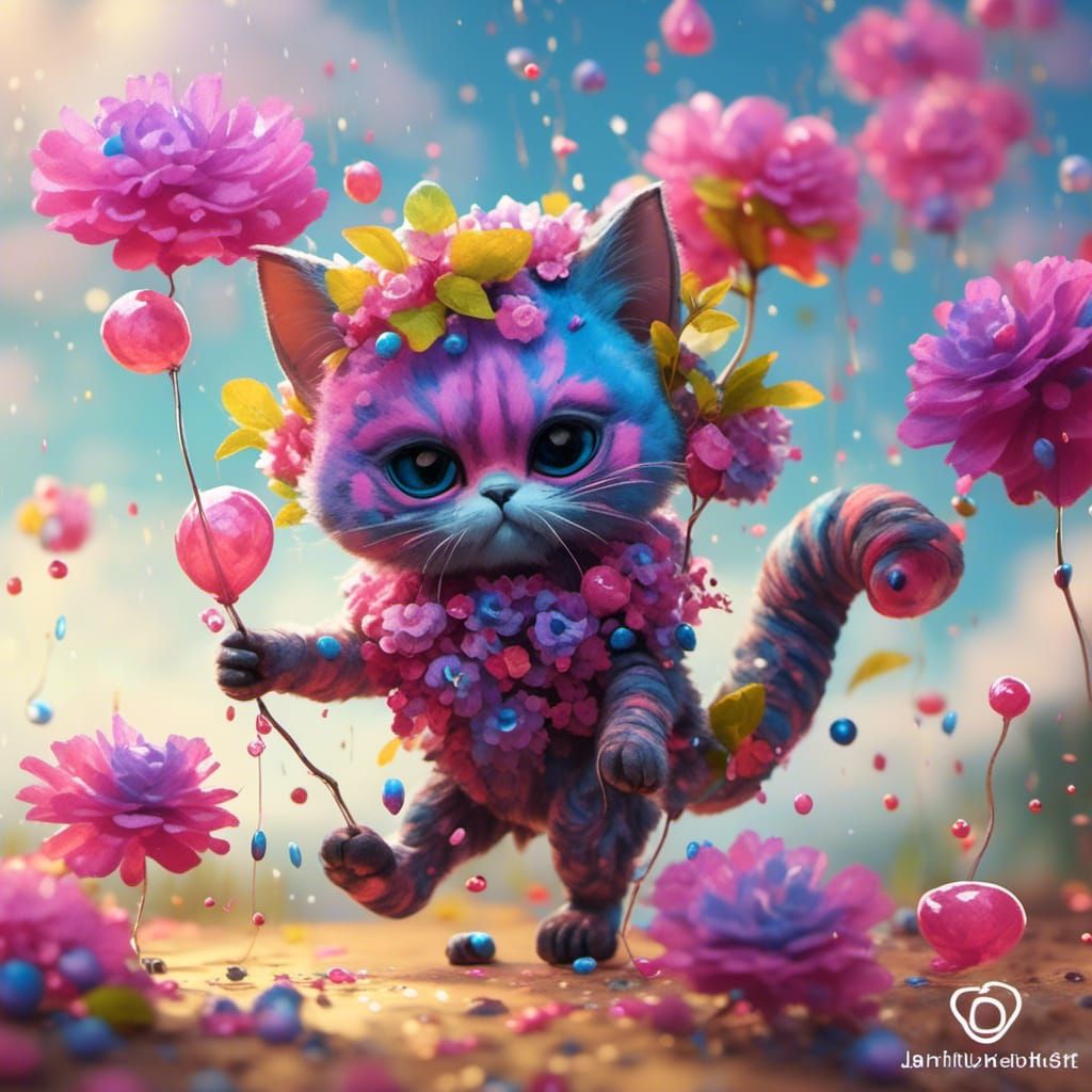 Cat Dancing on Stage with Microphone in Photorealistic Style