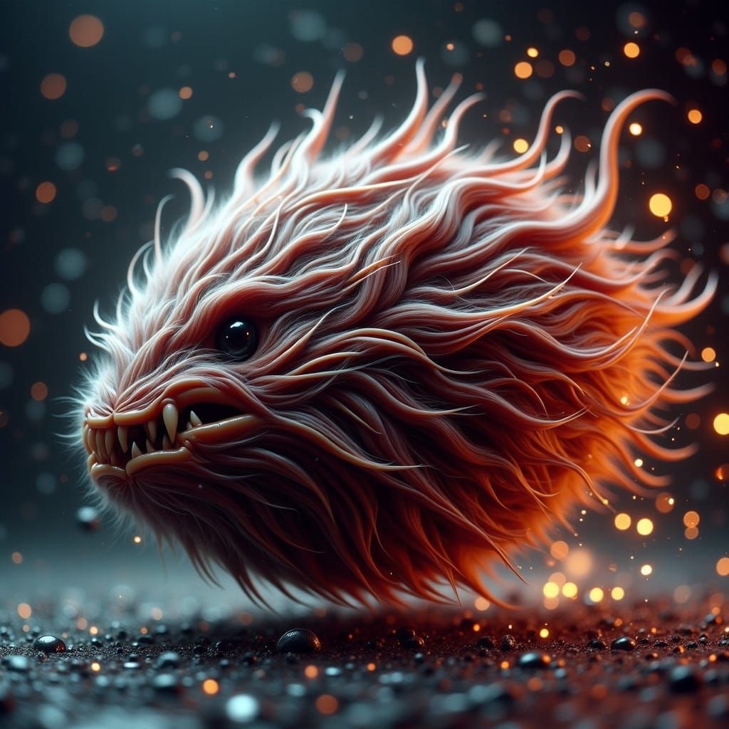 Cybernetic Football with Claw Marks and Sparks