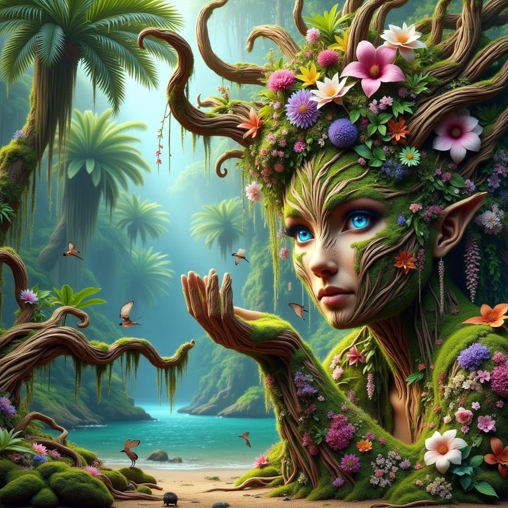 Goddess Gaia in Enchanted Jungle Beach