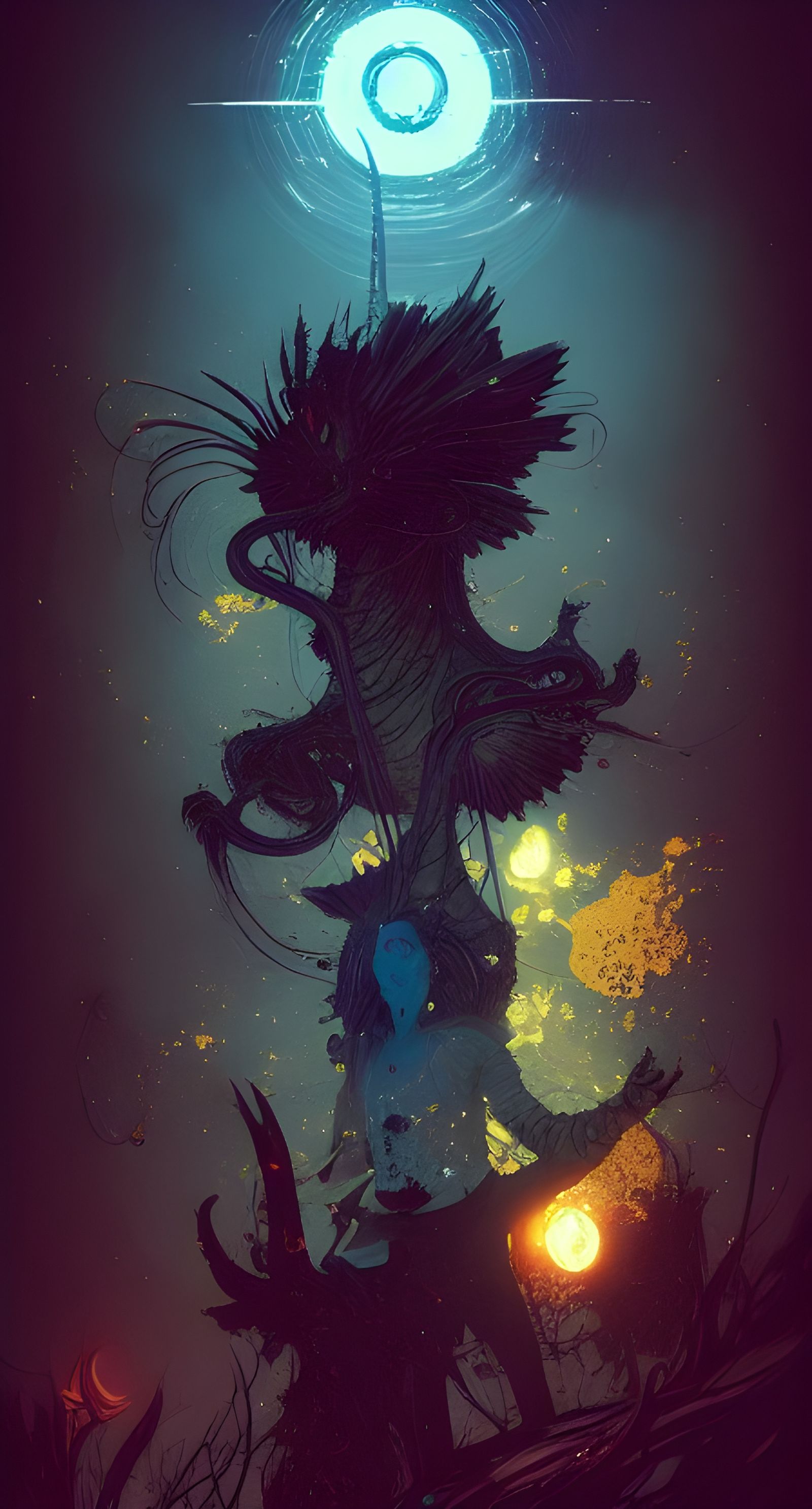 Divine Golden God in Hyperdetailed Matte Style