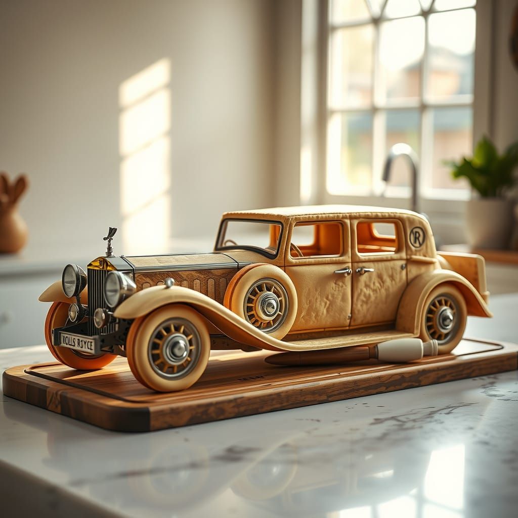 Vintage Rolls-Royce Phantom Made from Bread