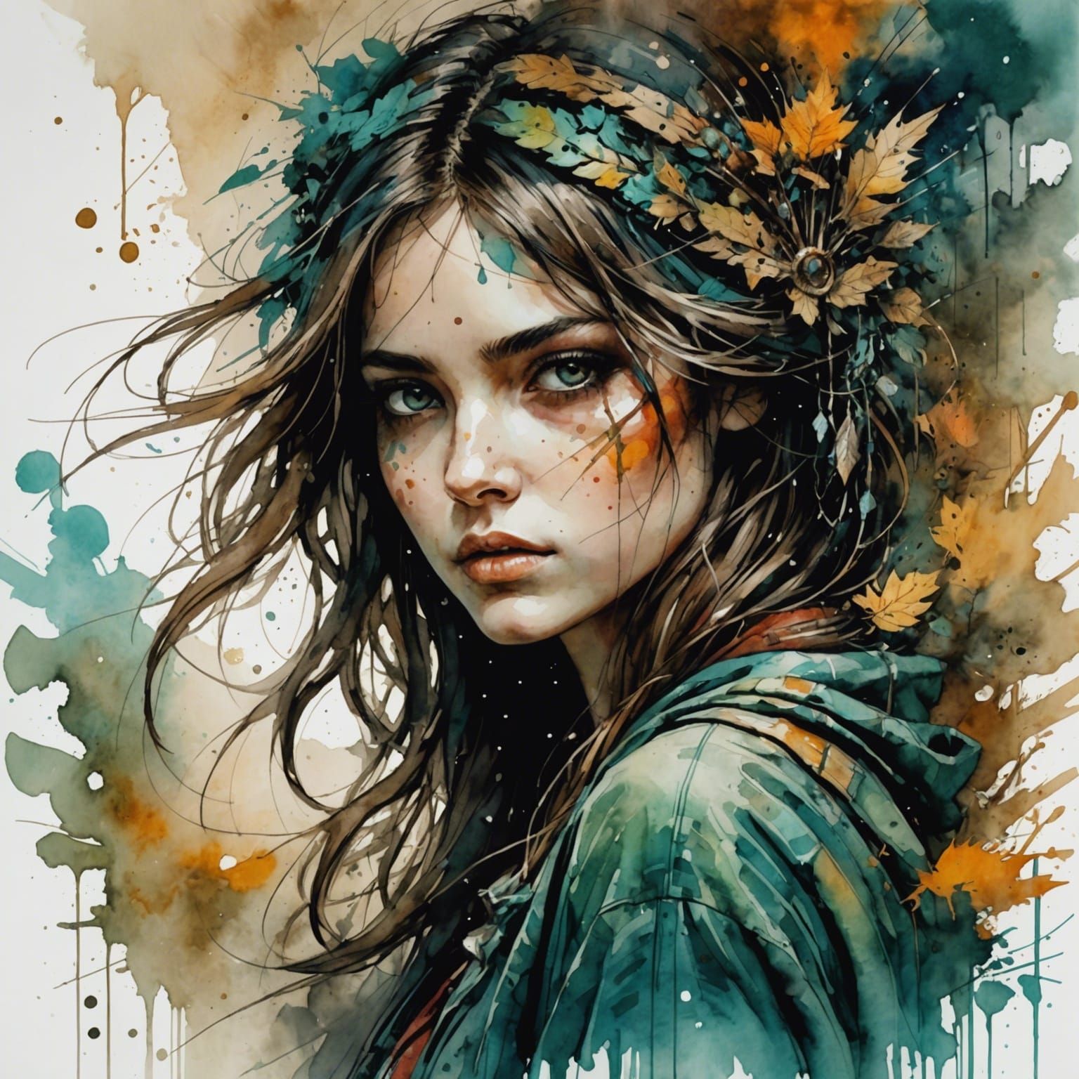 Watercolor Masterpiece with Volumetric Lighting