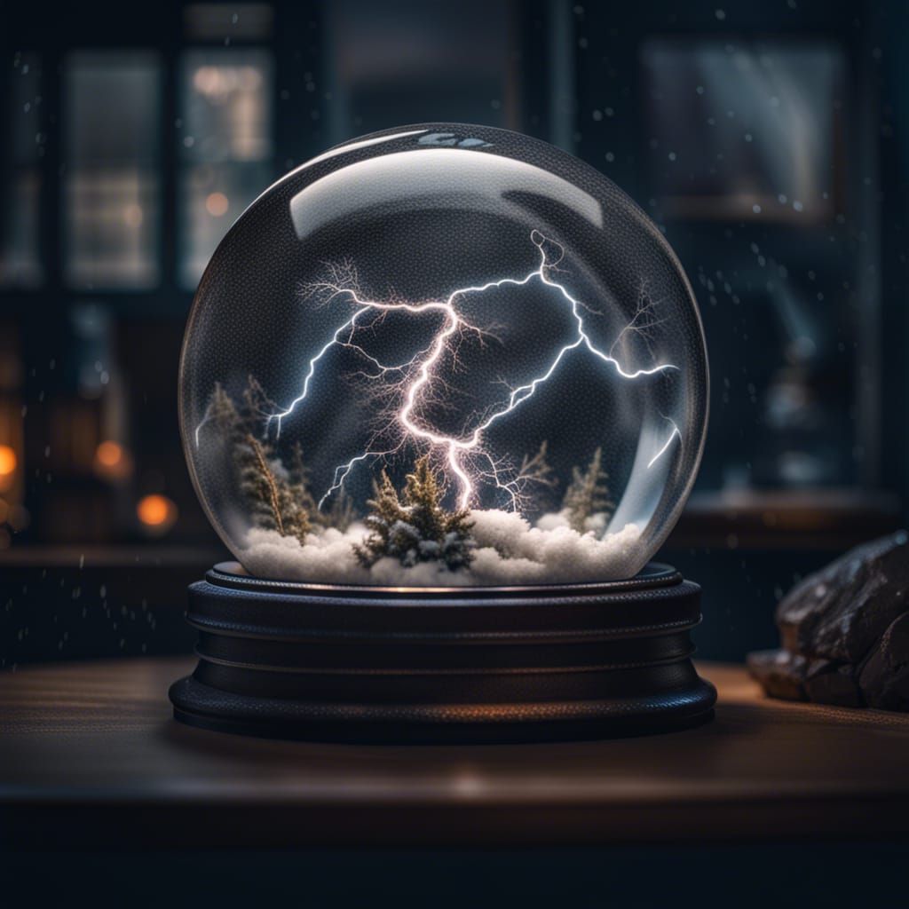 Lightning Strikes Within a Snow Globe