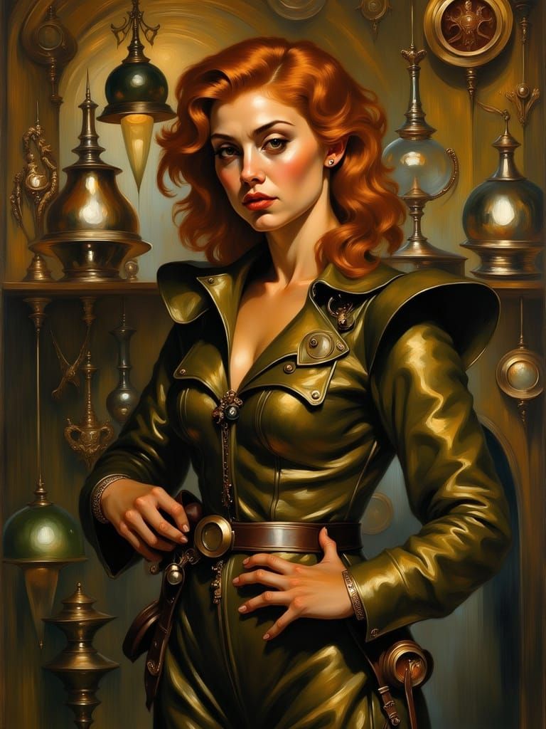 Cyberpunk Space Adventurer in Alien Bazaar