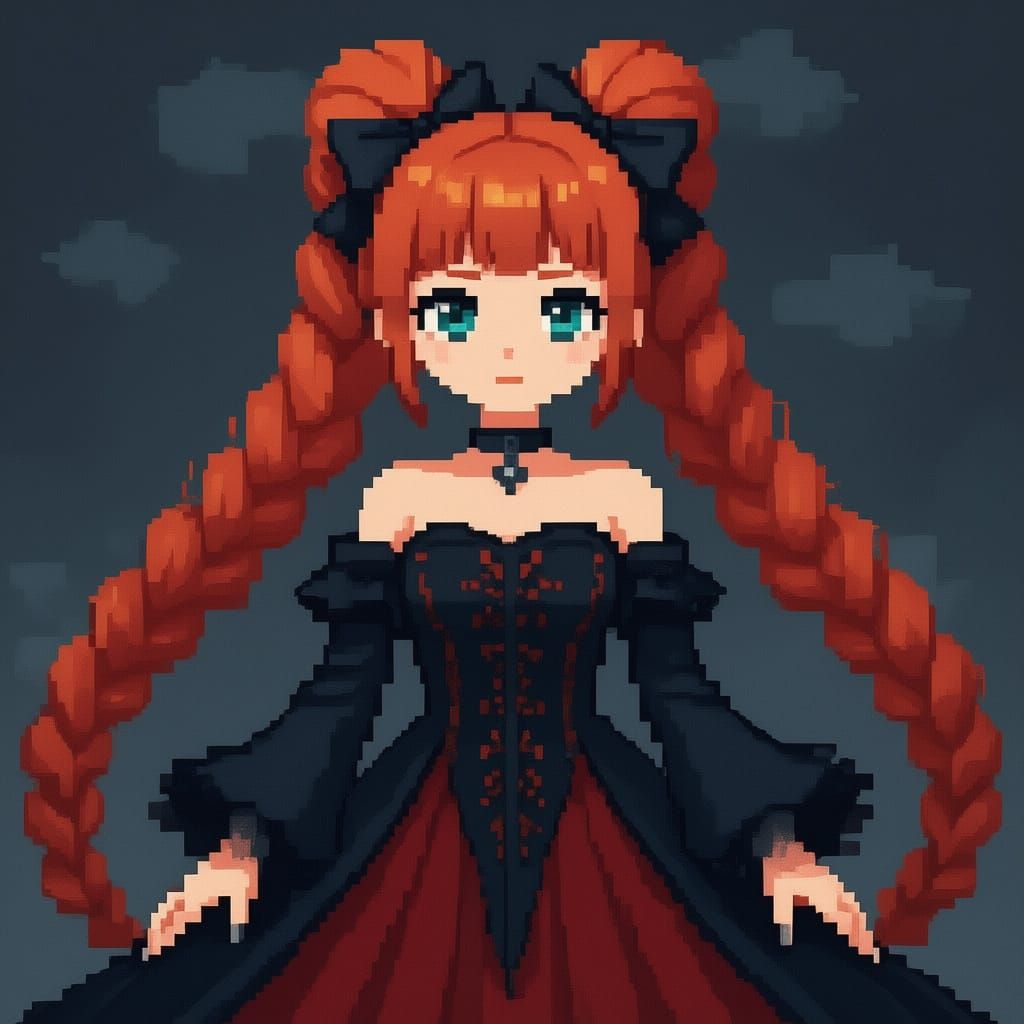 Elegant Anime Character Digital Painting with Dramatic Light...