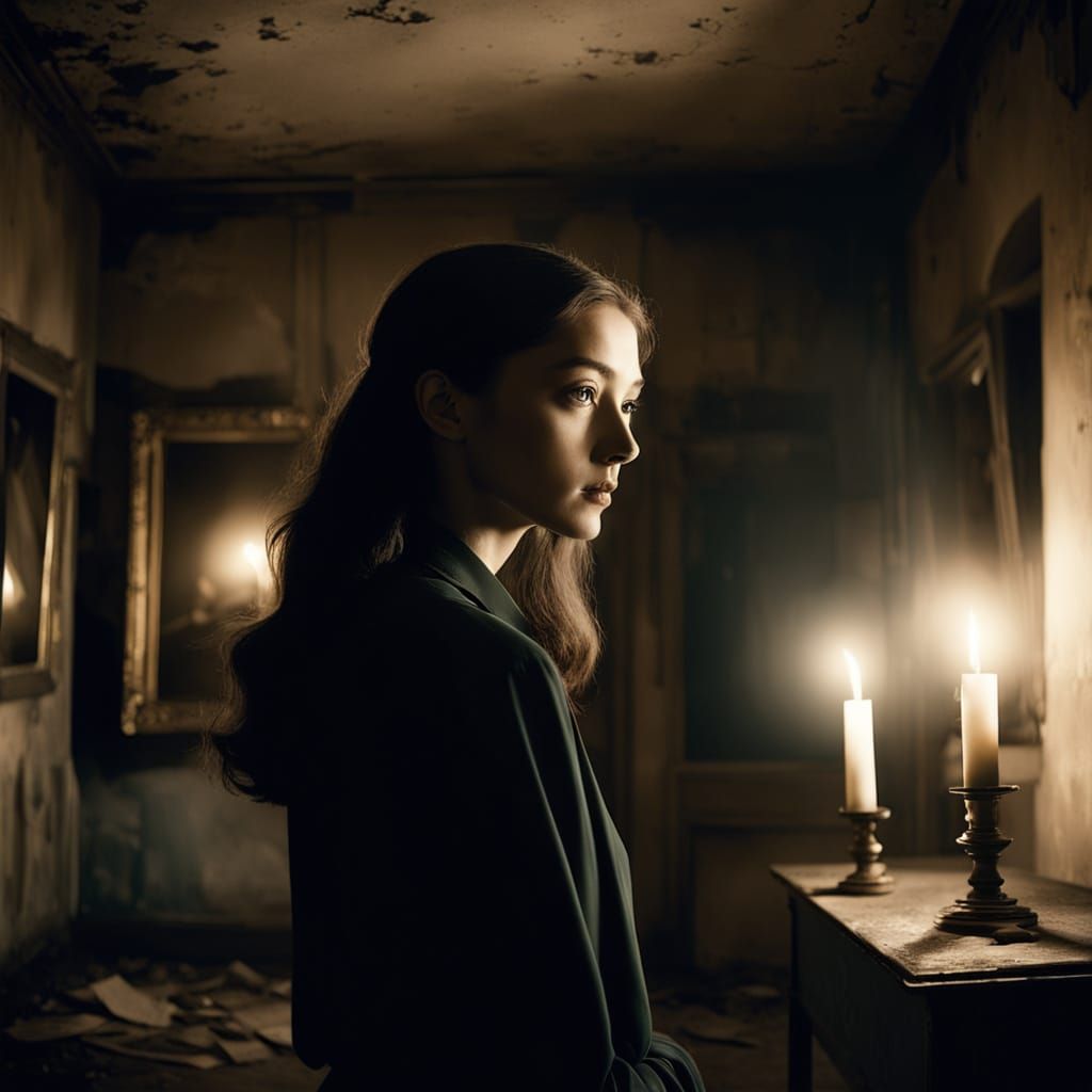 Surrealist Woman Lost in Fading Memories