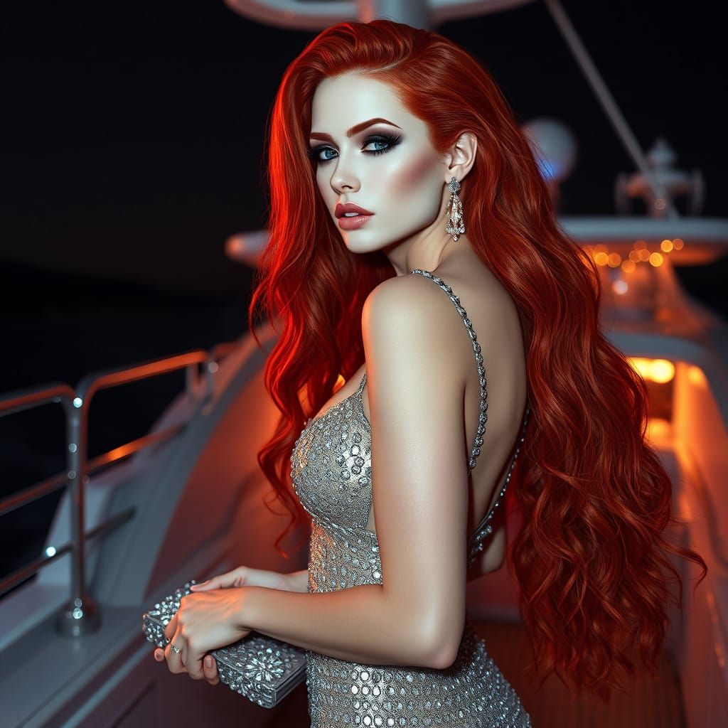 Ethereal Gothic Goddess in Metallic Silver Mesh