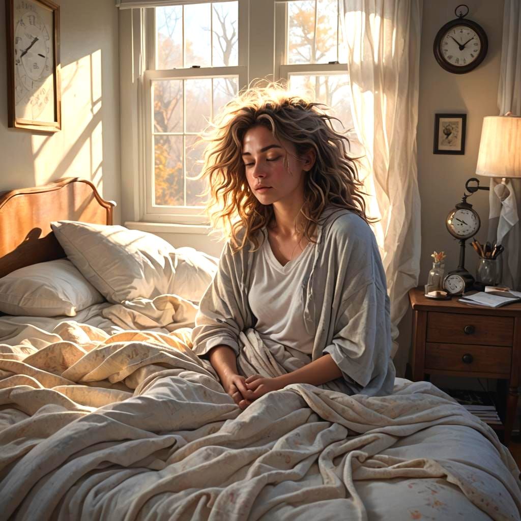 Cozy Bedroom Scene at Sleepy Morning Hour