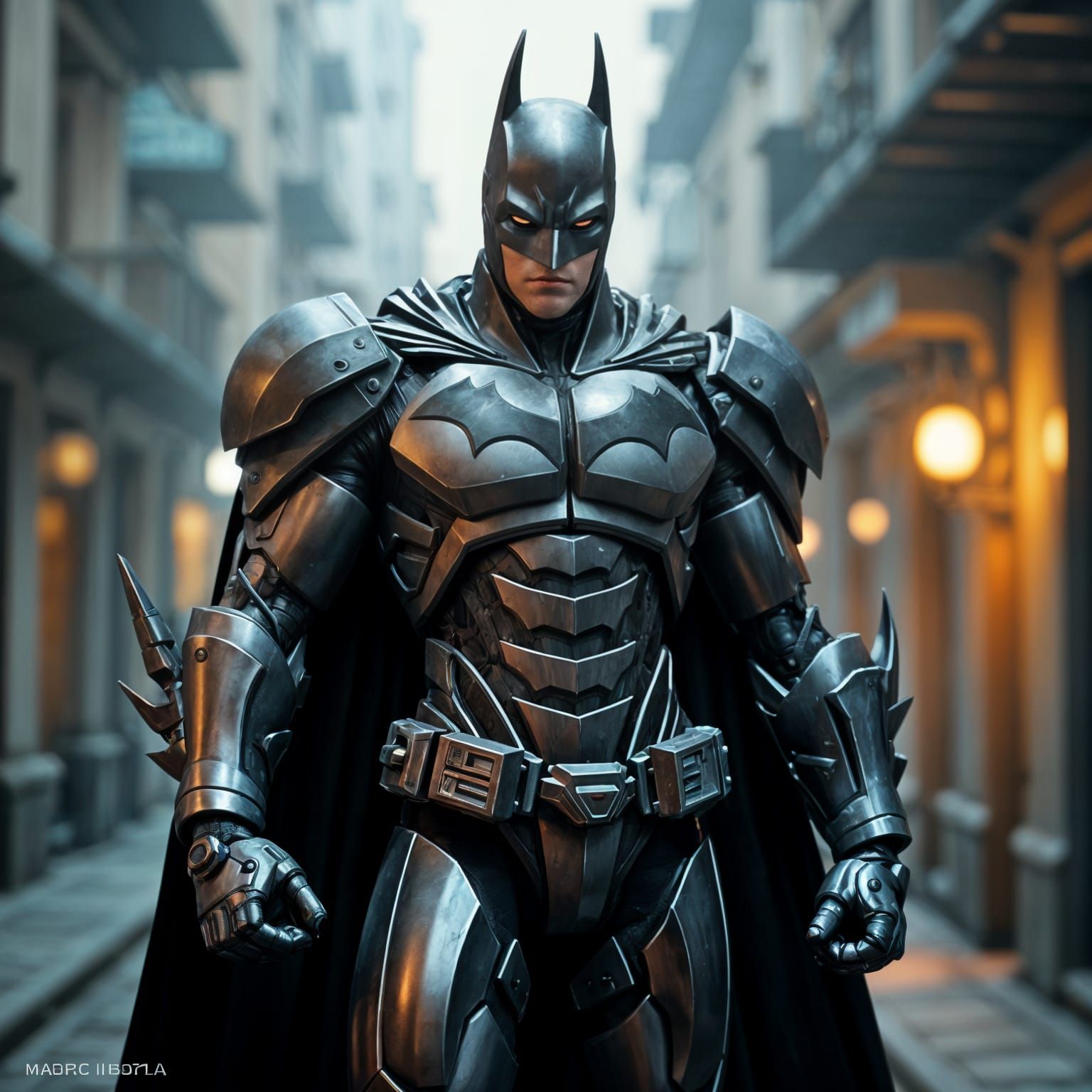 Hyper-Realistic Mecha Batman Portrait in Sci-Fi Style