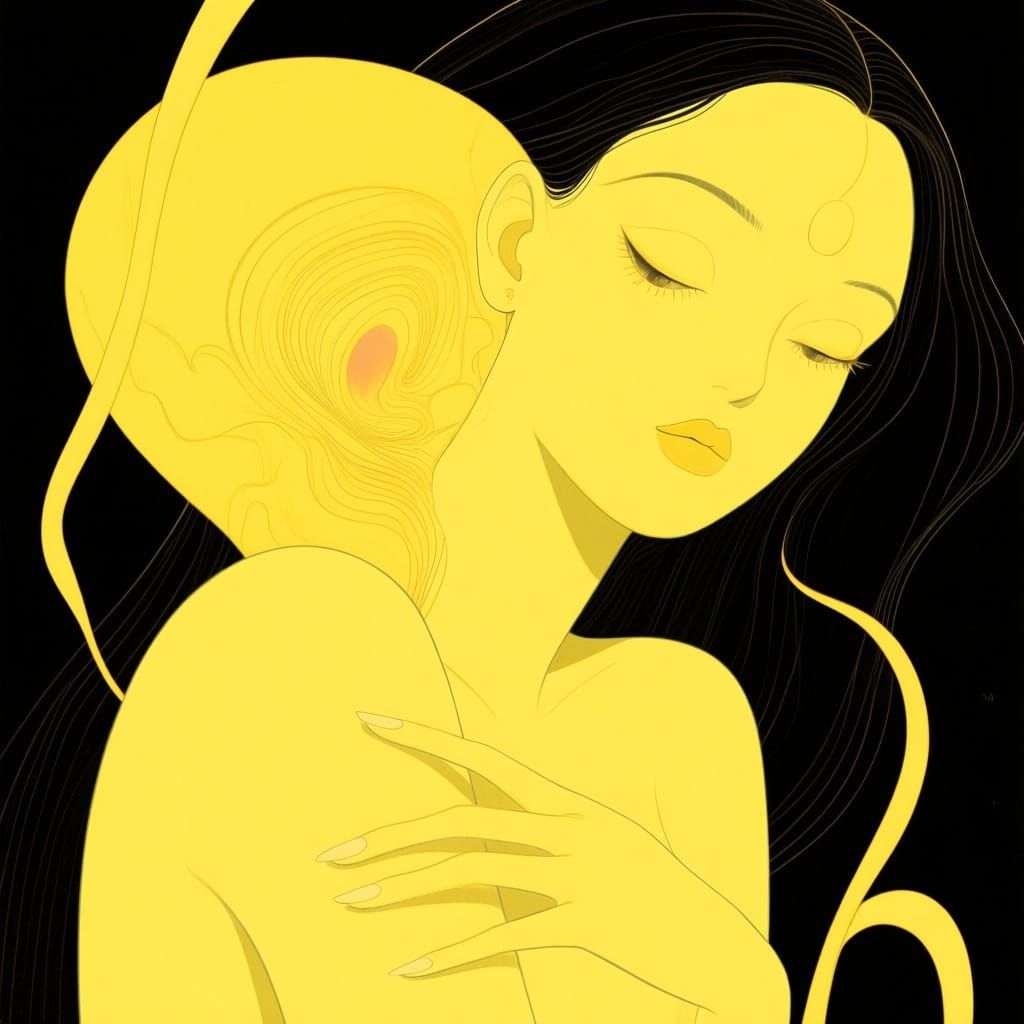 Sensual Minimalist Illustration of a Hug