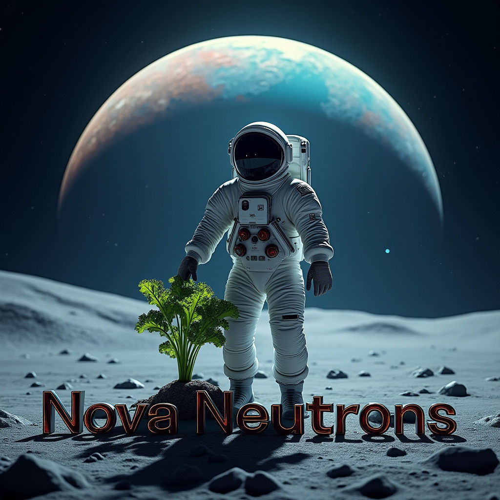 Astronaut Planting Kale on the Moon: Digital Art