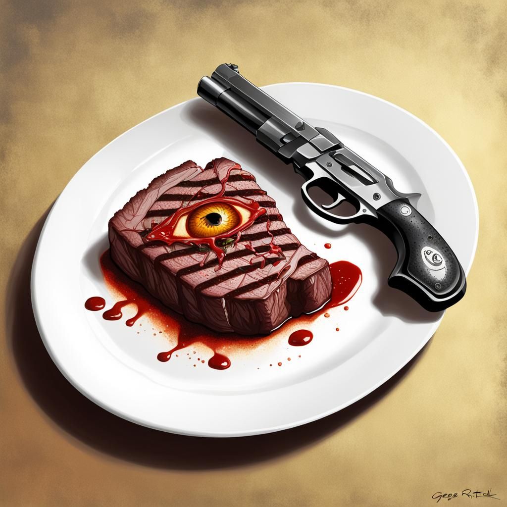 Sinister Eye Pistol Steak by Rutkowski