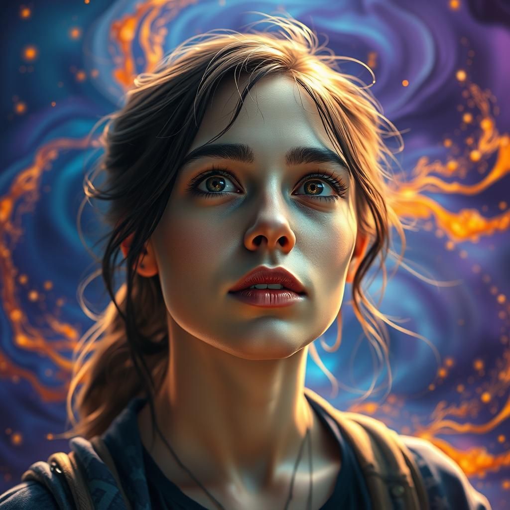 Emotive Portrait of Woman with Hopeful Expression