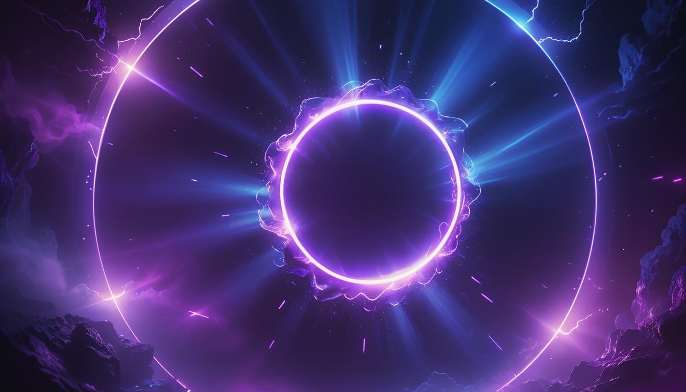 Mystical Blue Energy Beam in Vivid Digital Art