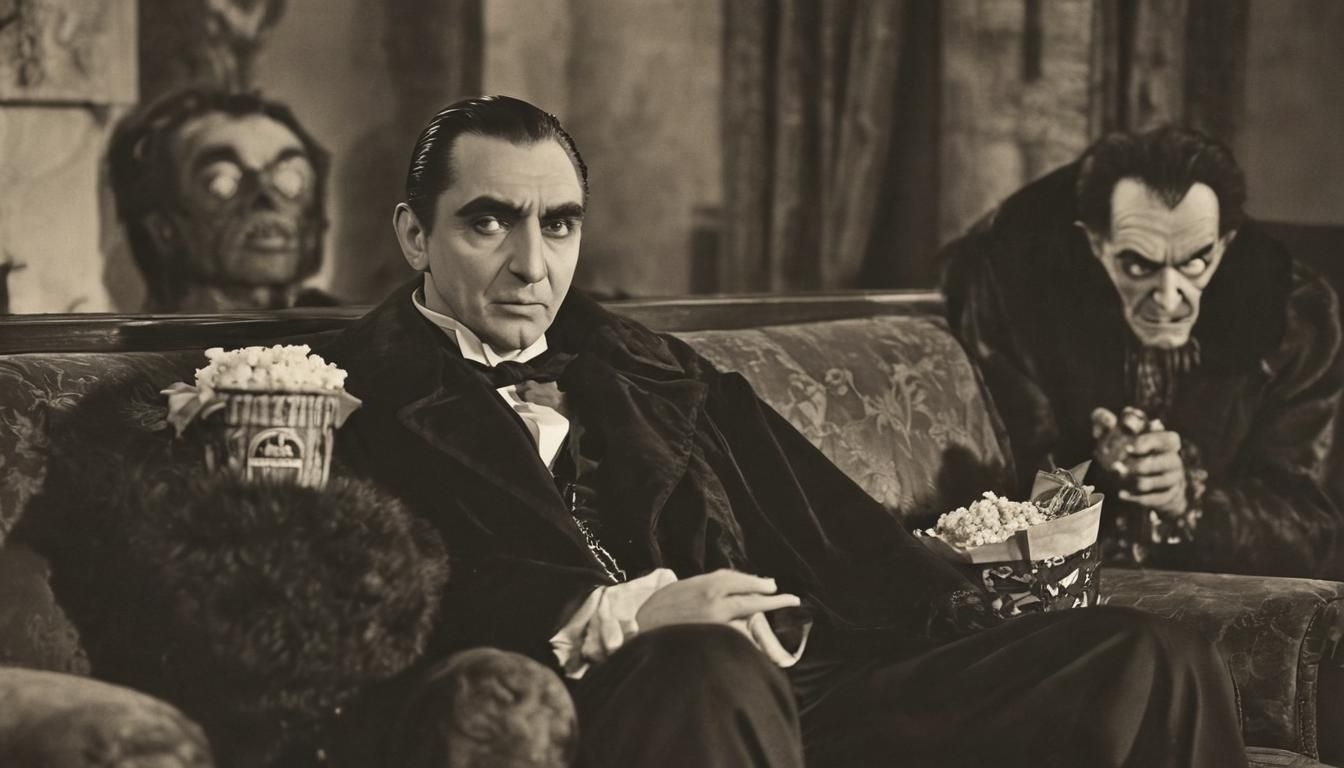 Dracula, Frankenstein, and Wolfman's Movie Night