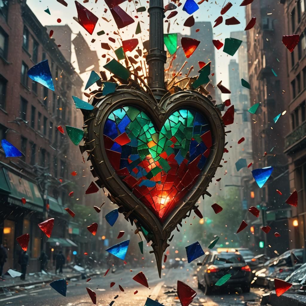 Shattered Heart Reflector with Ethereal Glow