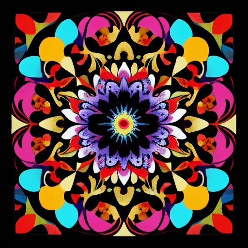 Abstract Flower in a Kandinsky Style