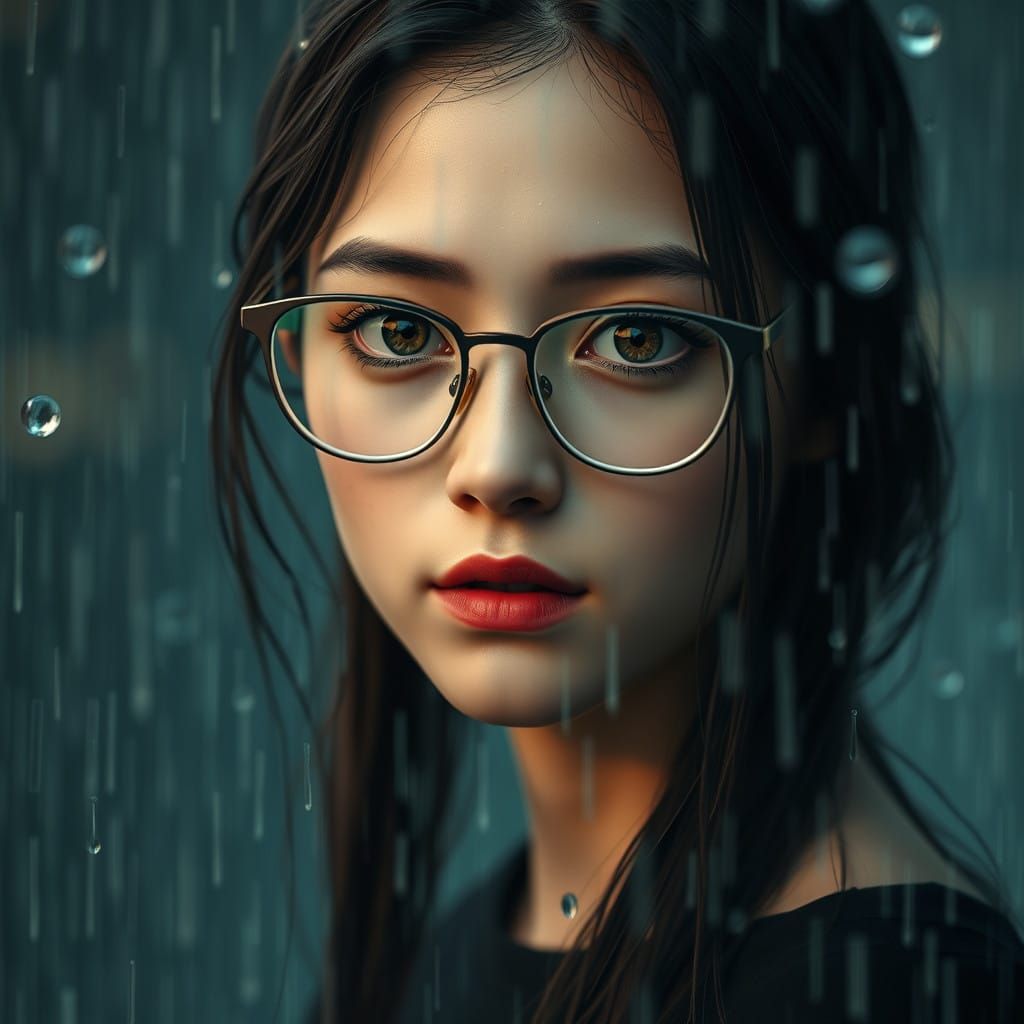 Mysterious Woman in the Rain