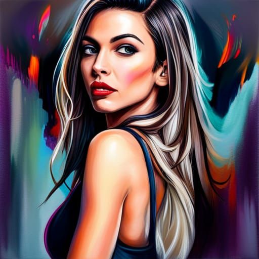 Graffiti Art Portrait in Vibrant Splash Style