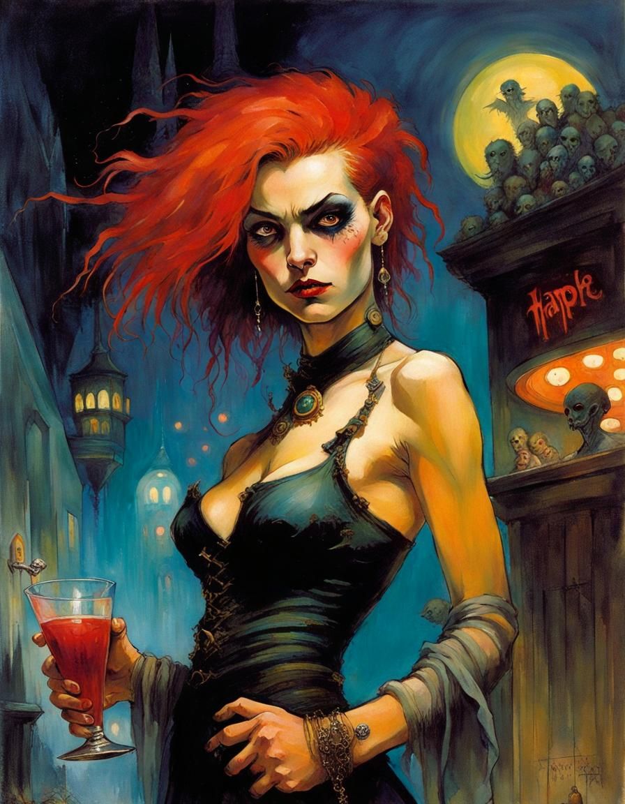 Vampire Portrait in Classical Painting Style